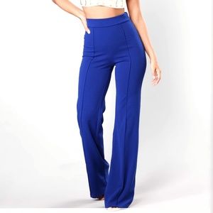 Victoria High Waisted Dress Pants Royal Blue
